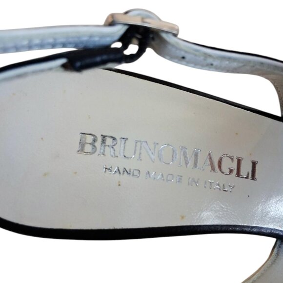 Brunomagli Italian Leather Black & White Cut-Out Ladies Heels Sz 6 - Picture 6 of 9